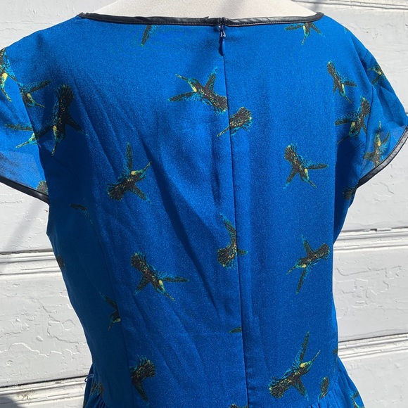 Kensie Blue Dress with Bird Pattern Size XL - Picture 7 of 8